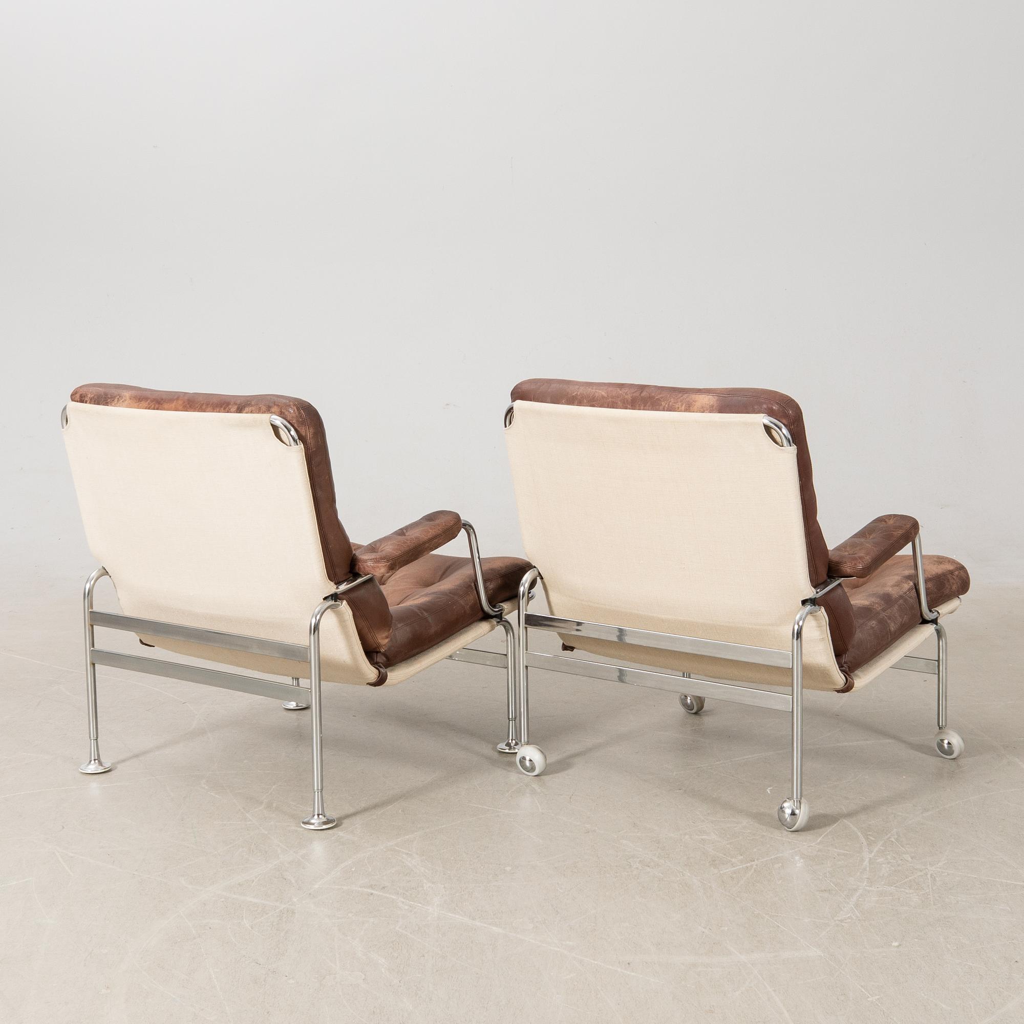 Bruno Mathsson, armchairs, 2 pcs, Dux, late 20th century.