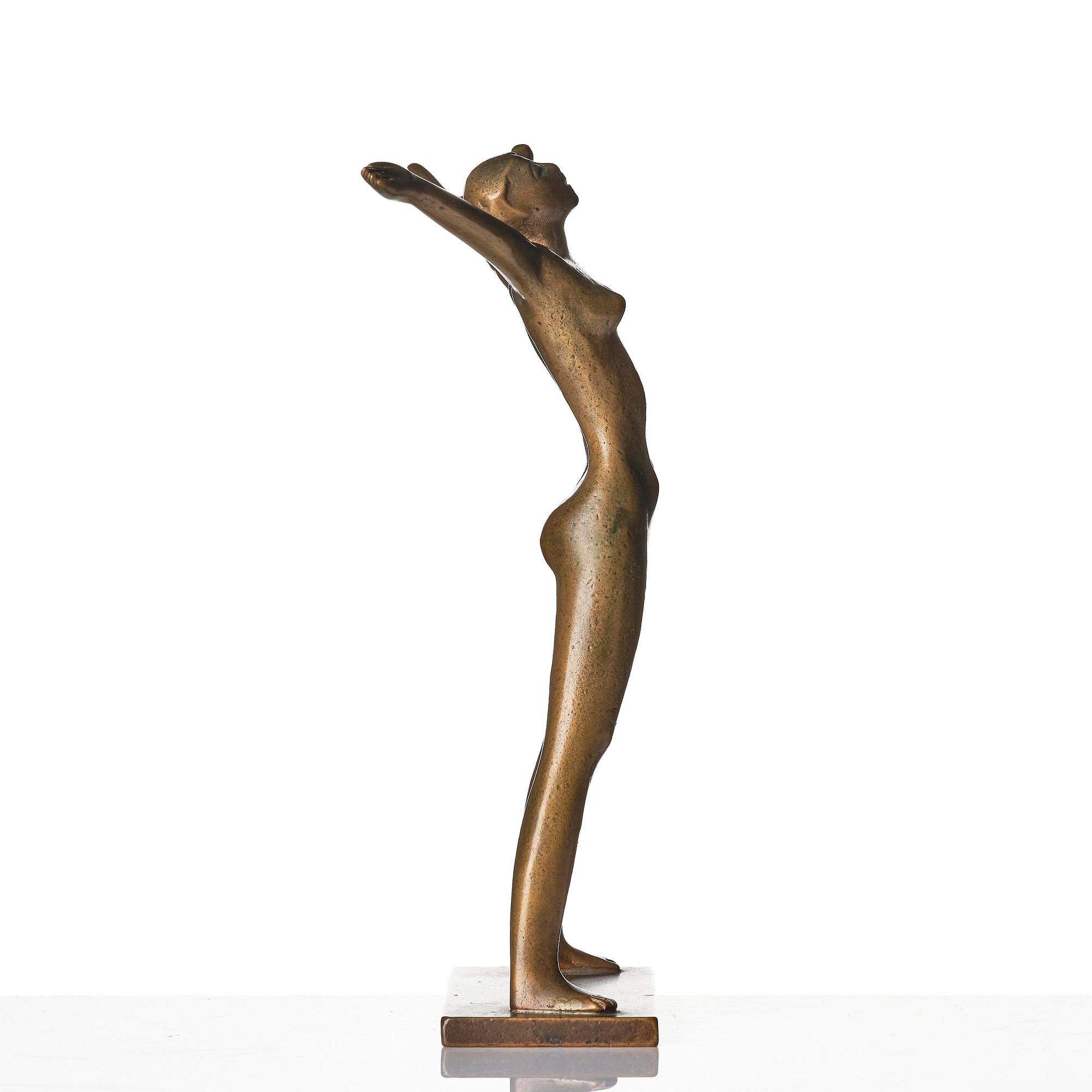 Stig Blomberg, skulptur, "Fritidsflickan", även kallad "Våren", brons, Ystad-Metall.