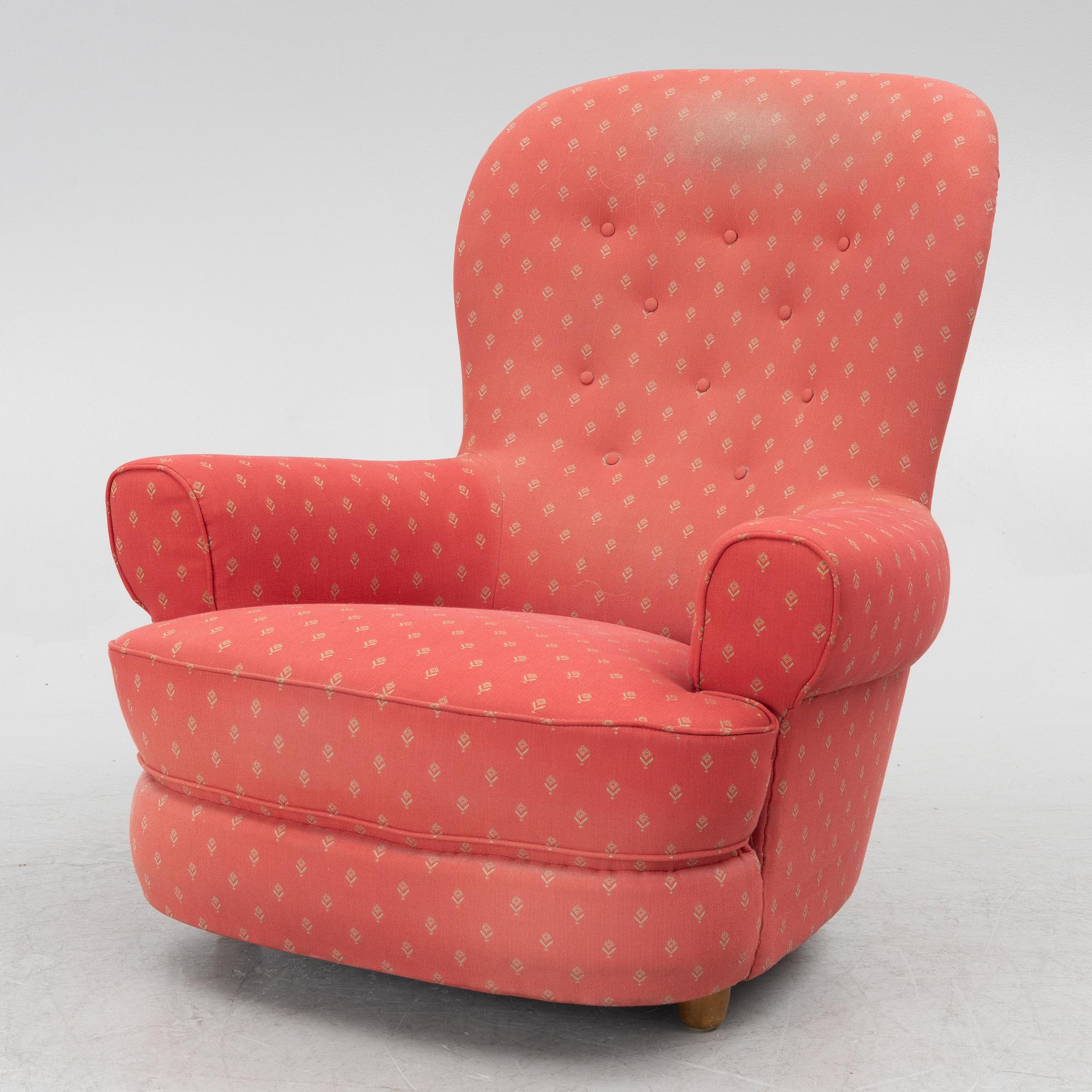 Carl Malmsten, a "Jättepaddan" armchair, Sweden,mid20th century.