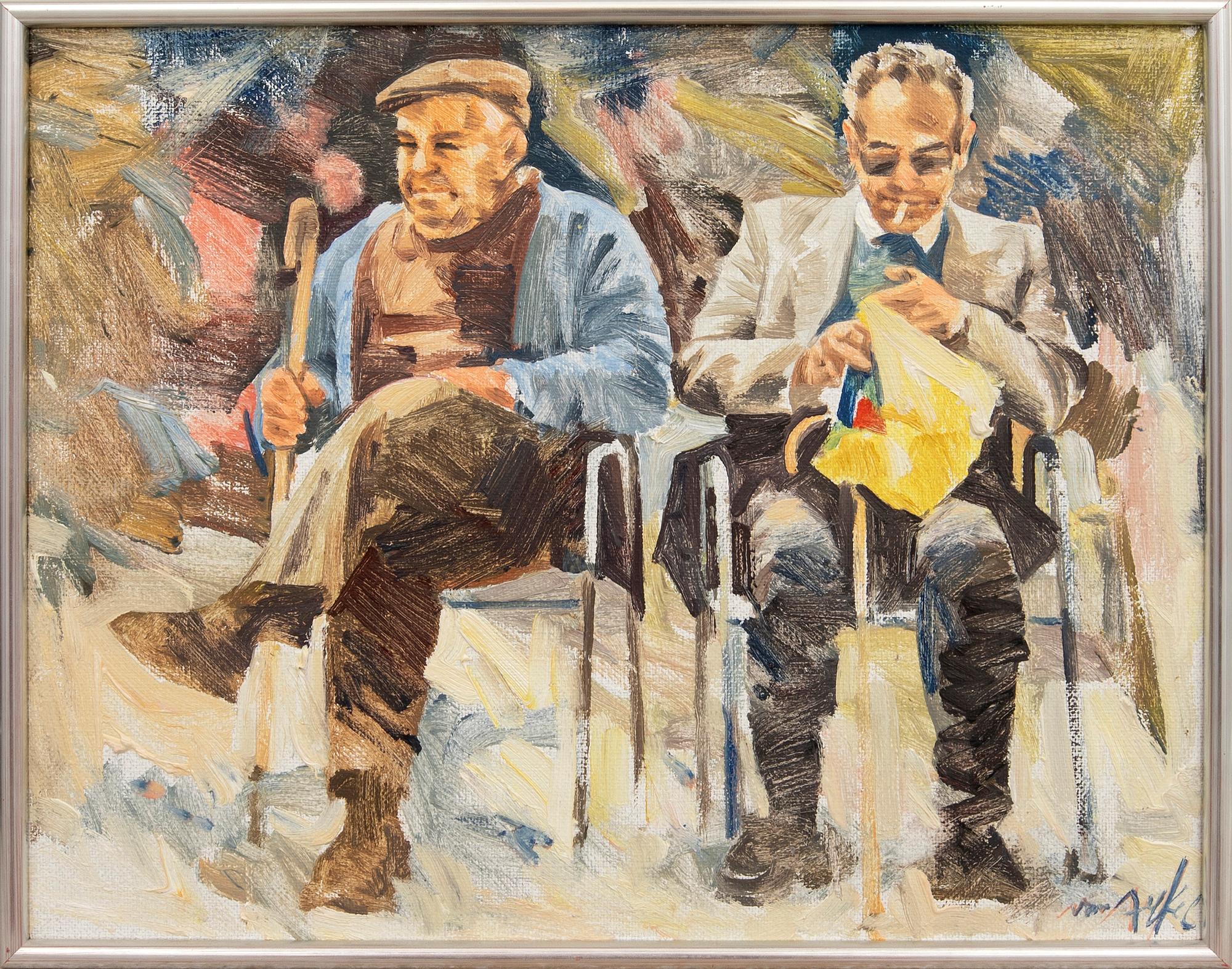 Adrian van Arkel, Interior with Two Men.
