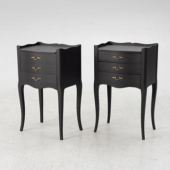 A pair of bedside tables, Rococo style, second half of the 20th century.