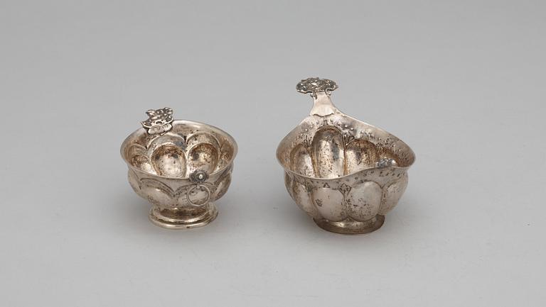 Two Swedish drinking vessels, maker´s mark Johan Leffler, Falun 1778.