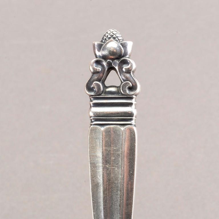 JOHAN ROHDE, an 82 piece set of Acorn sterling and stainless steel cutlery, Georg Jensen.