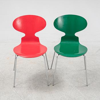 Arne Jacobsen, stolar, 6 st., "Myran", Fritz Hansen, Danmark, 1969-1970.