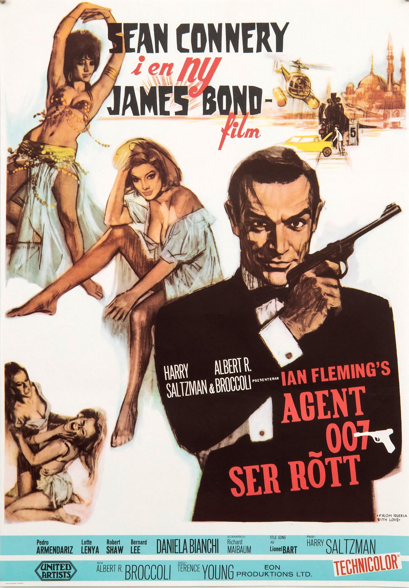 Filmaffisch james Bond " Agent 007 ser rött (From Russia with love )".