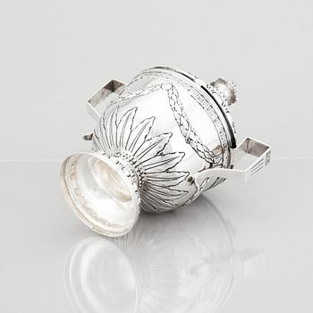 Lars Boye, sockerskål med lock, silver, Stockholm 1780. Gustaviansk.