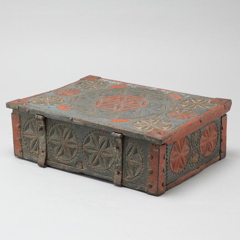 An 18th century Swedish wooden box.