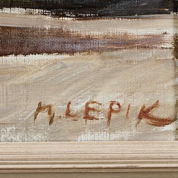 HUGO LEPIK, olja på duk, signerad.