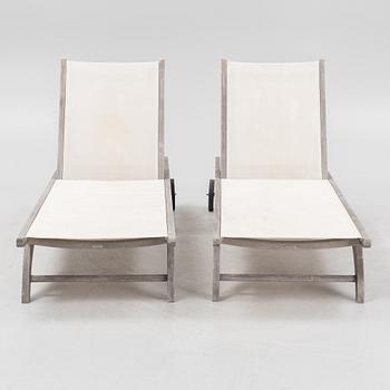 Däckstolar, ett par, "Columbus Sunbed", Skagerak, Danmark.
