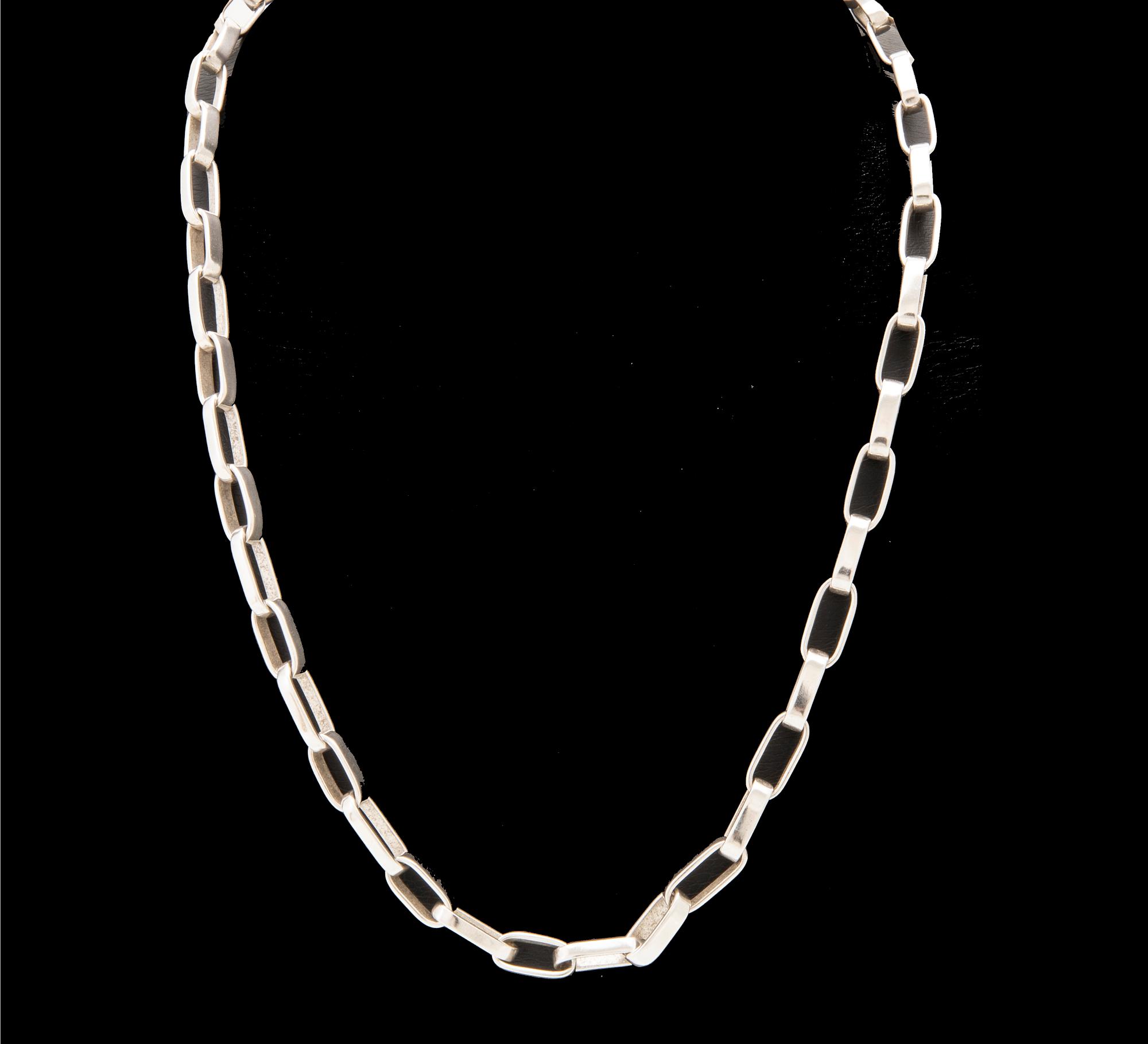 A silver necklace by Sven-Erik Högberg, Gothenburg 1990.