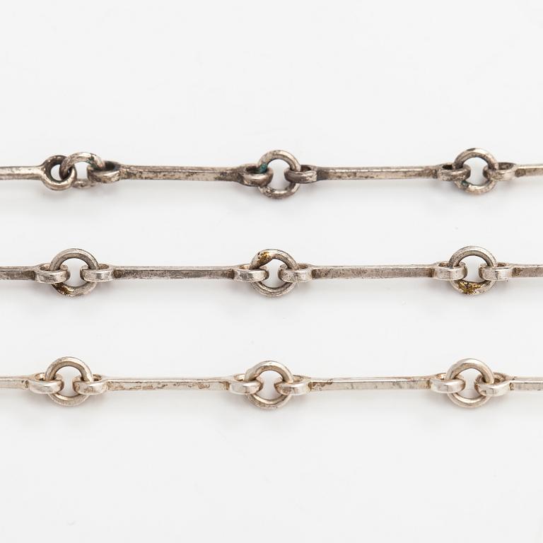 Halsband, 2 st och armband, sterlingsilver. Lapponia 1978 och 1982.