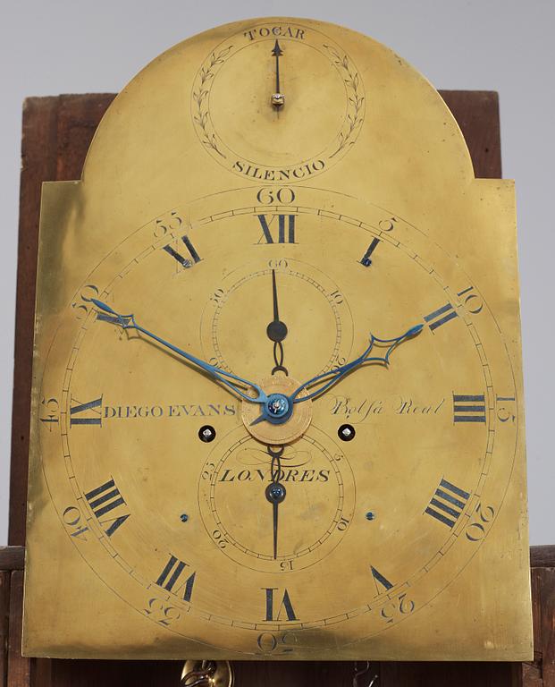 GOLVUR, urtavla märkt "Diego Evans, Bolsa Real, Londres" (James Evans, London 1773-1805).