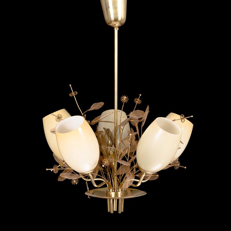 Paavo Tynell, A mid-20th century '9029/5' chandelier for Taito, Finland.