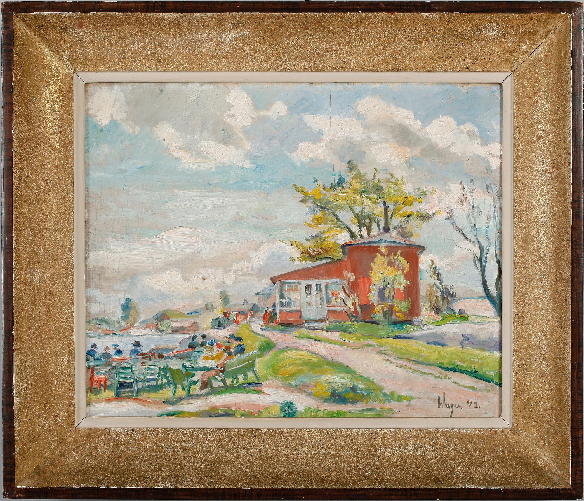 LASSE WAGER, olja på  pannå, signerad och daterad 42.