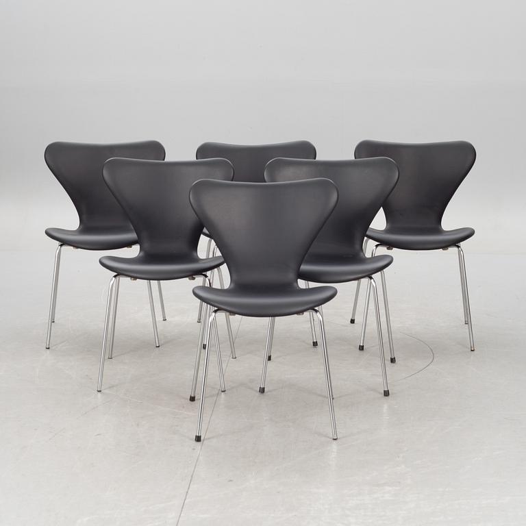 STOLAR, 6 st. "Sjuan", Arne Jacobsen för Fritz Hansen.