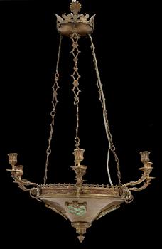 TAKAMPEL, mässing, senempire, 1800-tal. H ca 75.