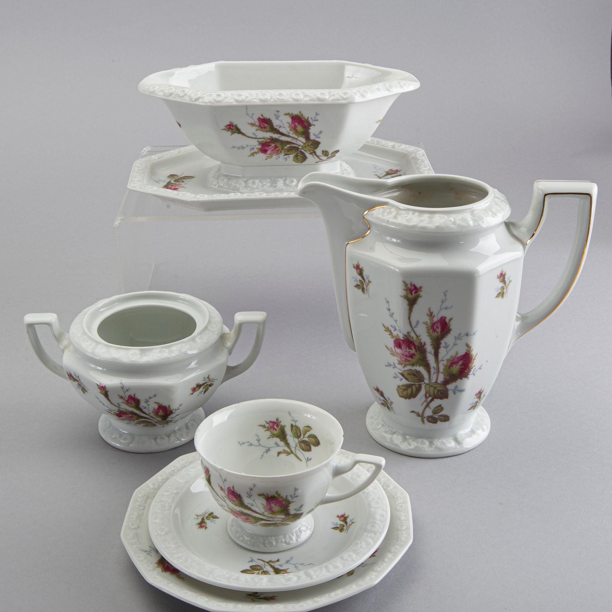 MATSERVIS, porslin, Rosenthal "Maria / Classic Rose Collection", 80 delar.