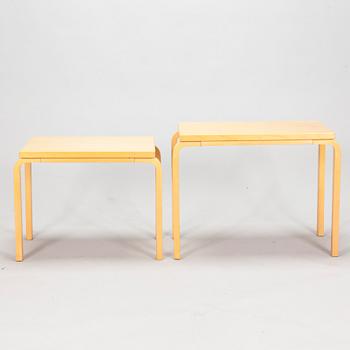 Alvar Aalto, two side tables, Artek, Finland 1980s.