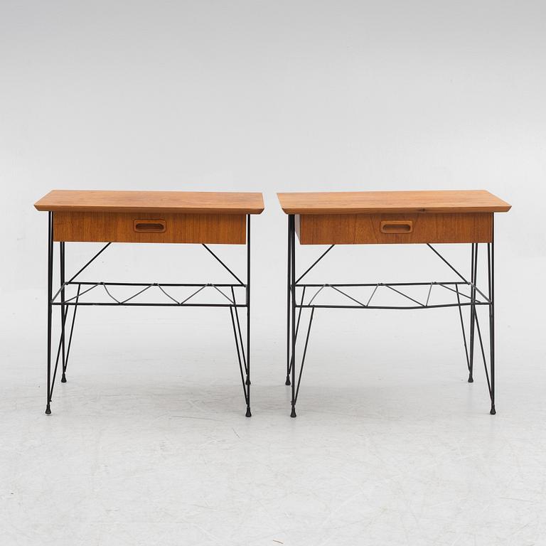 Bedside tables, a pair, Sweden, mid-20th century.