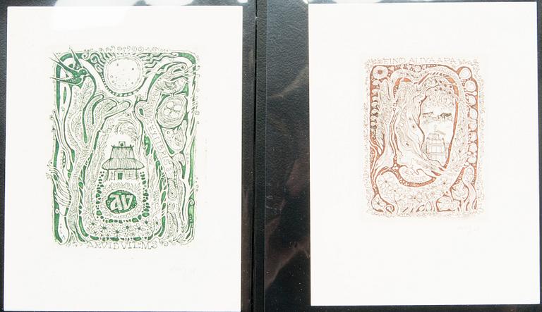 Silvi Väljal, ex-libris etchings, 131 pcs.