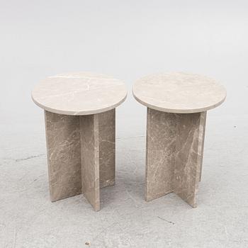 A pair of sidetables, contemporary.