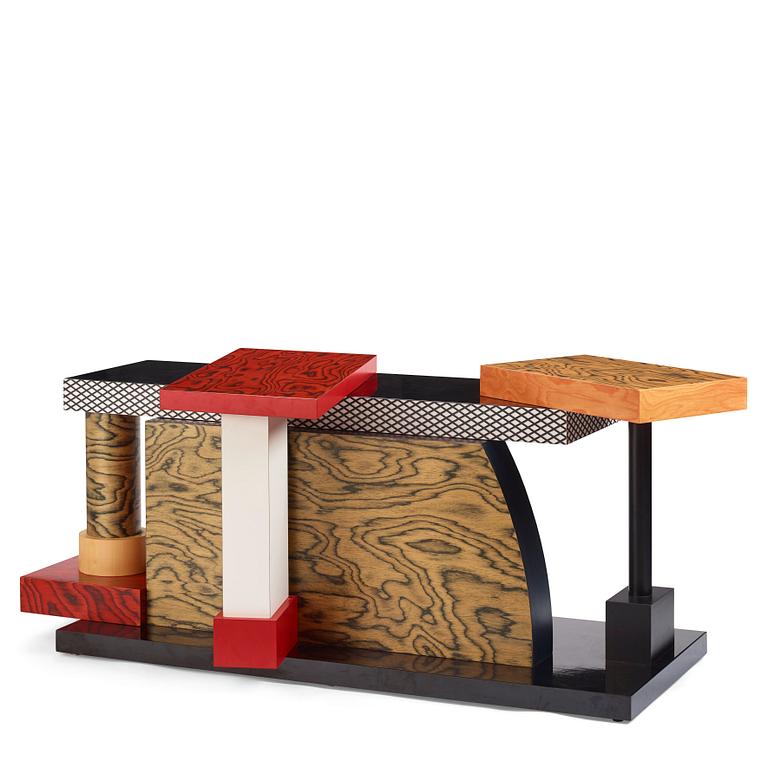 Ettore Sottsass, a "Tartar" console, Memphis, Italy, post 1985.