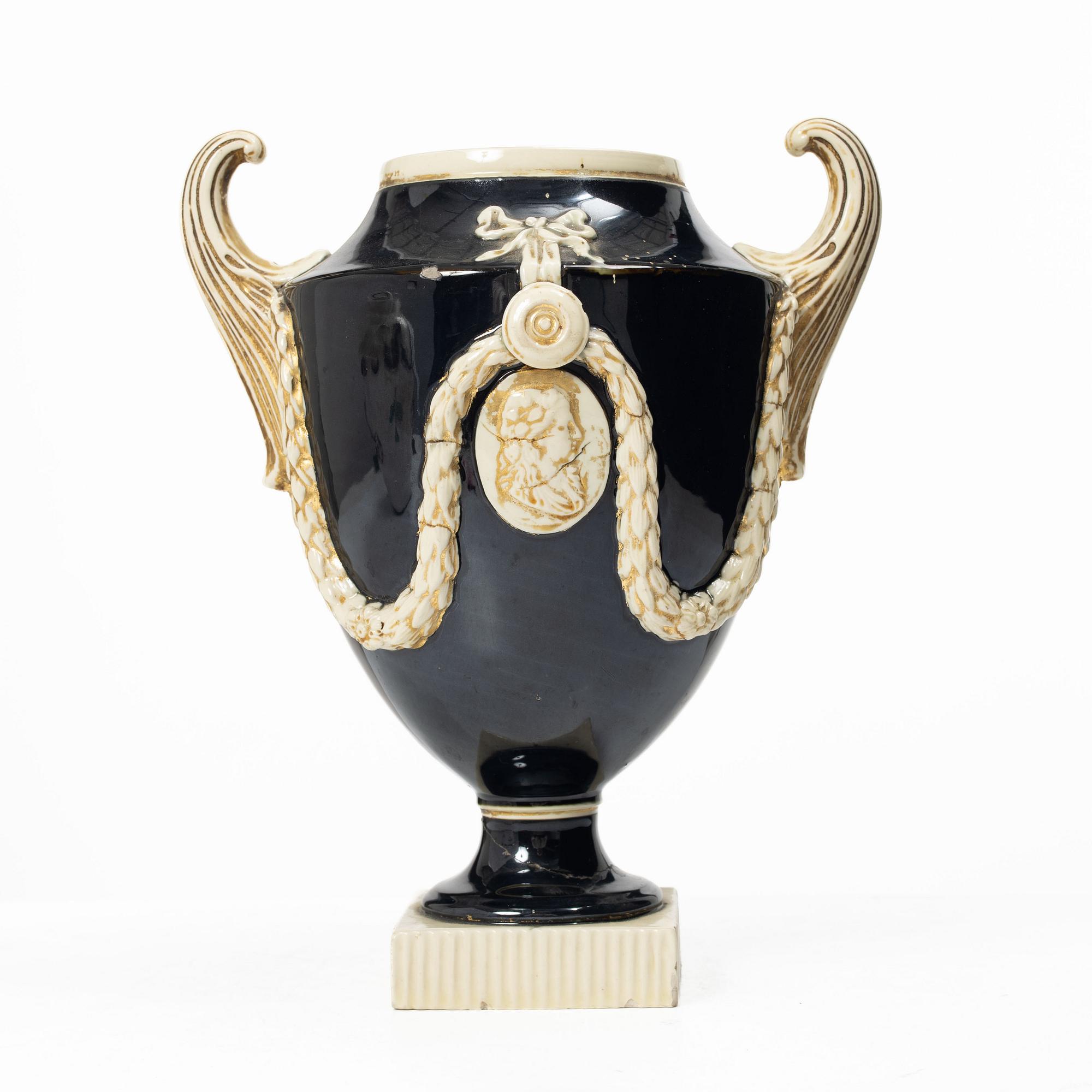 A faience vase, probably Marieberg, late 18th Century.