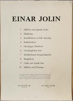 EINAR JOLIN, 10 st, litografier ur mapp AH Grafik AB Stockholm, signerade och numrerade 272/360.