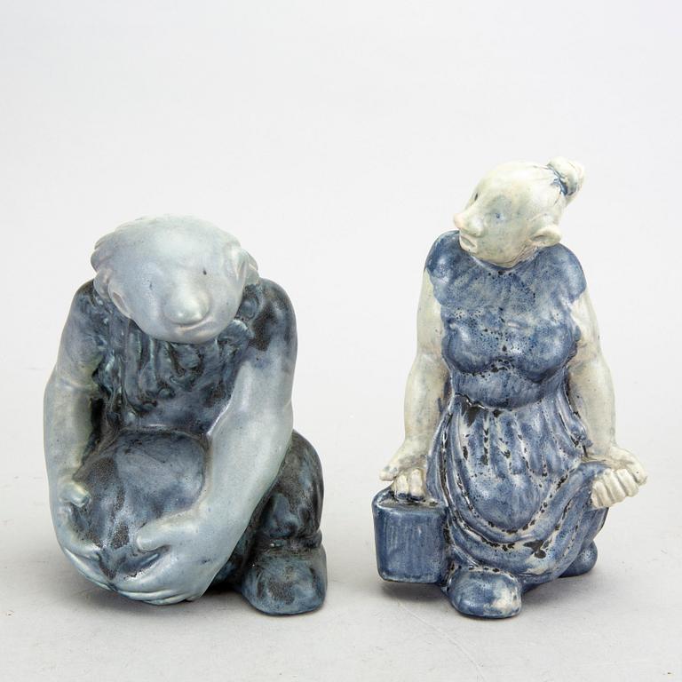 Åke Holm, 4 ceramic figurines, Höganäs, Sweden.