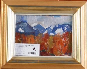 Tord Leander-Engström · LEANDER-ENGSTRÖM, TORD. Olja på pannå, sign.