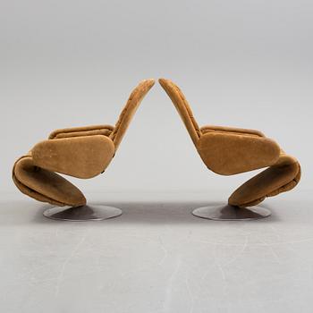 VERNER PANTON, a pair of 1970's "System 1-2-3" lounge chairs.