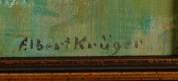 ALBERT KRÜGER, olja på pannå, signerad.