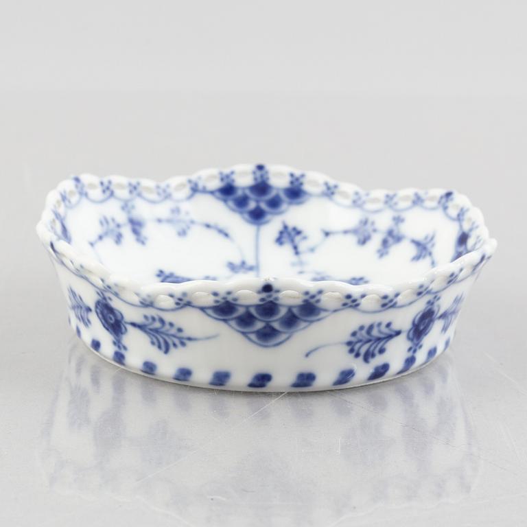 A 'Blue Fluted Full Lace' porcelain dish, Royal Copenhagen, model 1163, post 1923.