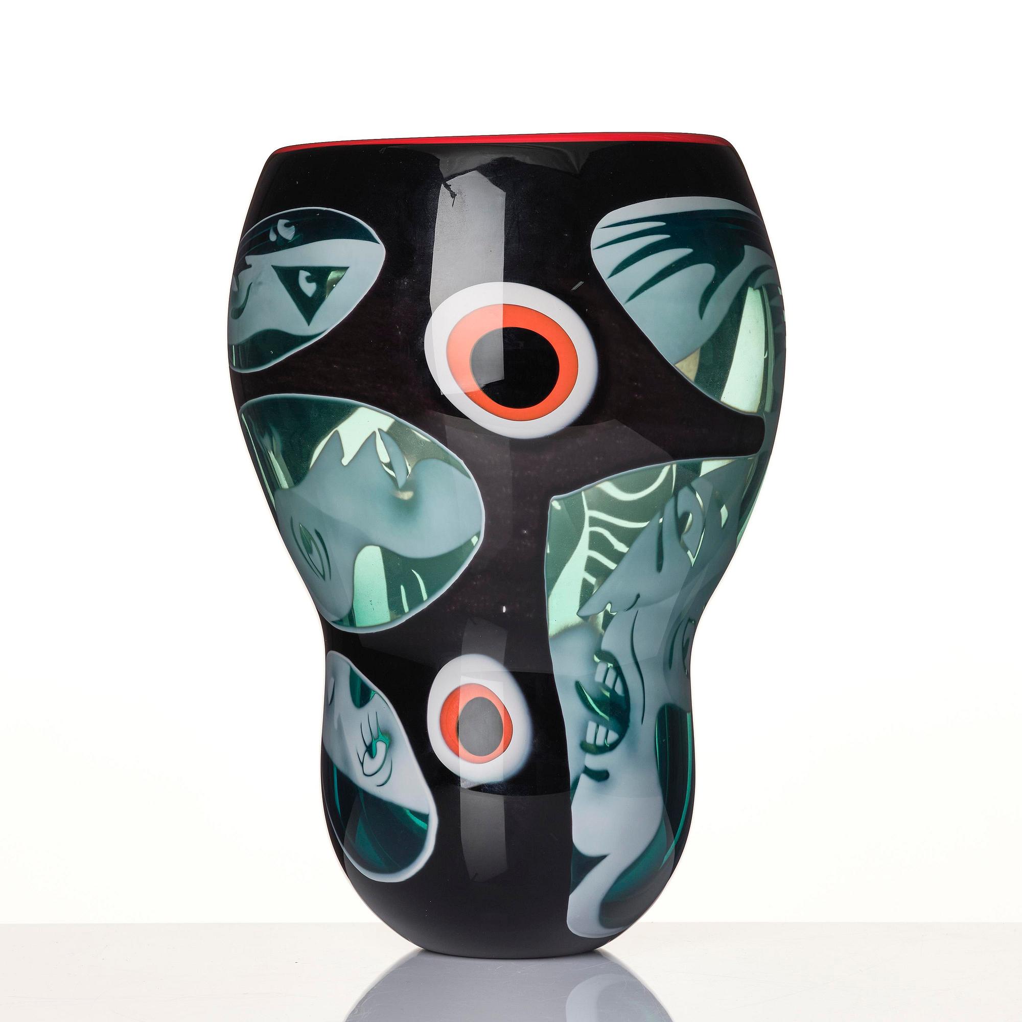 Peter Hermansson, a graal glass vase, blown by Micke Johansson, Örsjö, 2012.