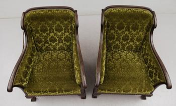 FÅTÖLJER, 1 par, 1900-talets första hälft.