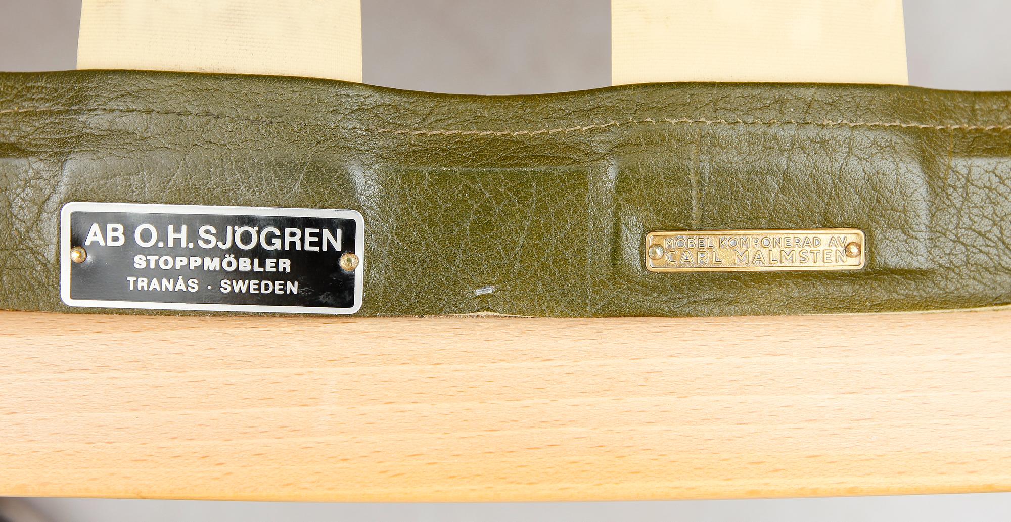 FÅTÖLJER, 1 par, "Stora Fjäderbrickan", Carl Malmsten. O.H Sjögren.