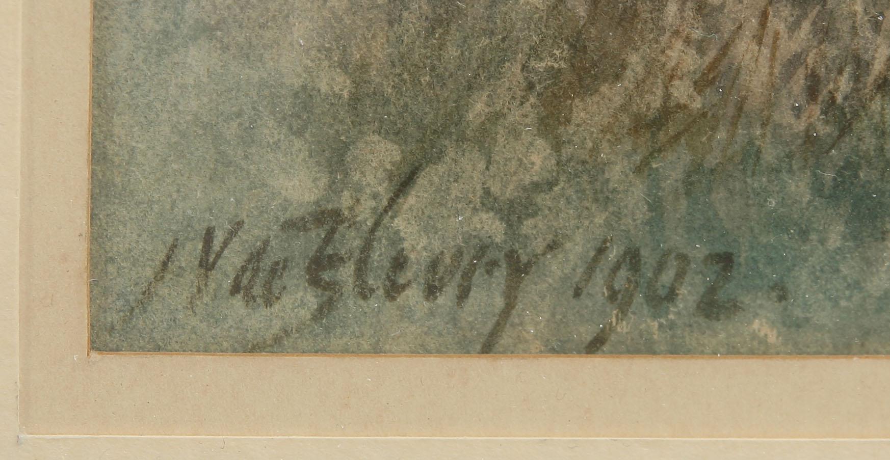 JAMES VIVIEN DE FLEURY, akvarell, sign o dat 1902.