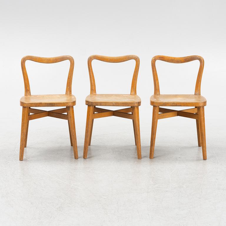 Axel Larsson, a children's table and 3 chairs, version of  "1300"-series, probably by Svenska Möbelfabrikerna Bodafors.
