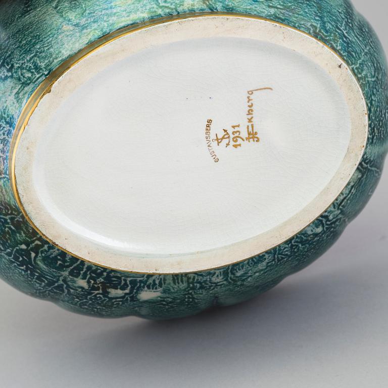 JOSEF EKBERG, a creamware bowl from Gustavsberg, signed and dated 1931.