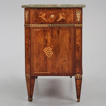 A marquetry and gilt-brass mounted commode attributed to C. Lindborg (master 1781-1808).