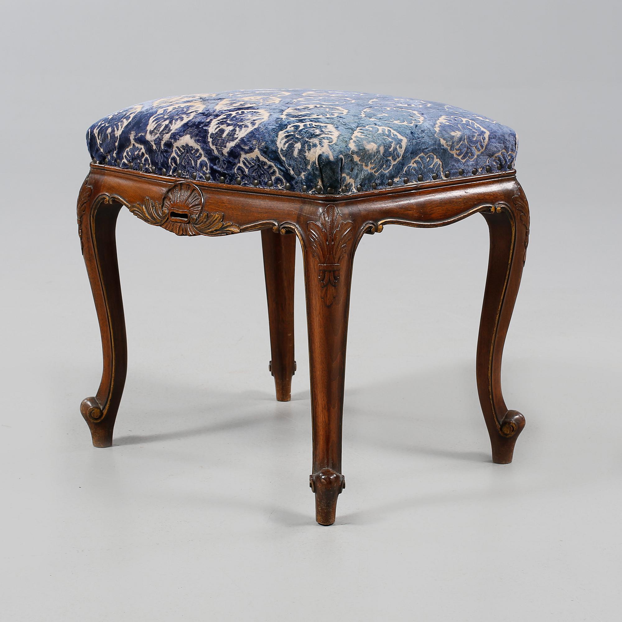 TABURETT, rokokostil, 1900-tal.