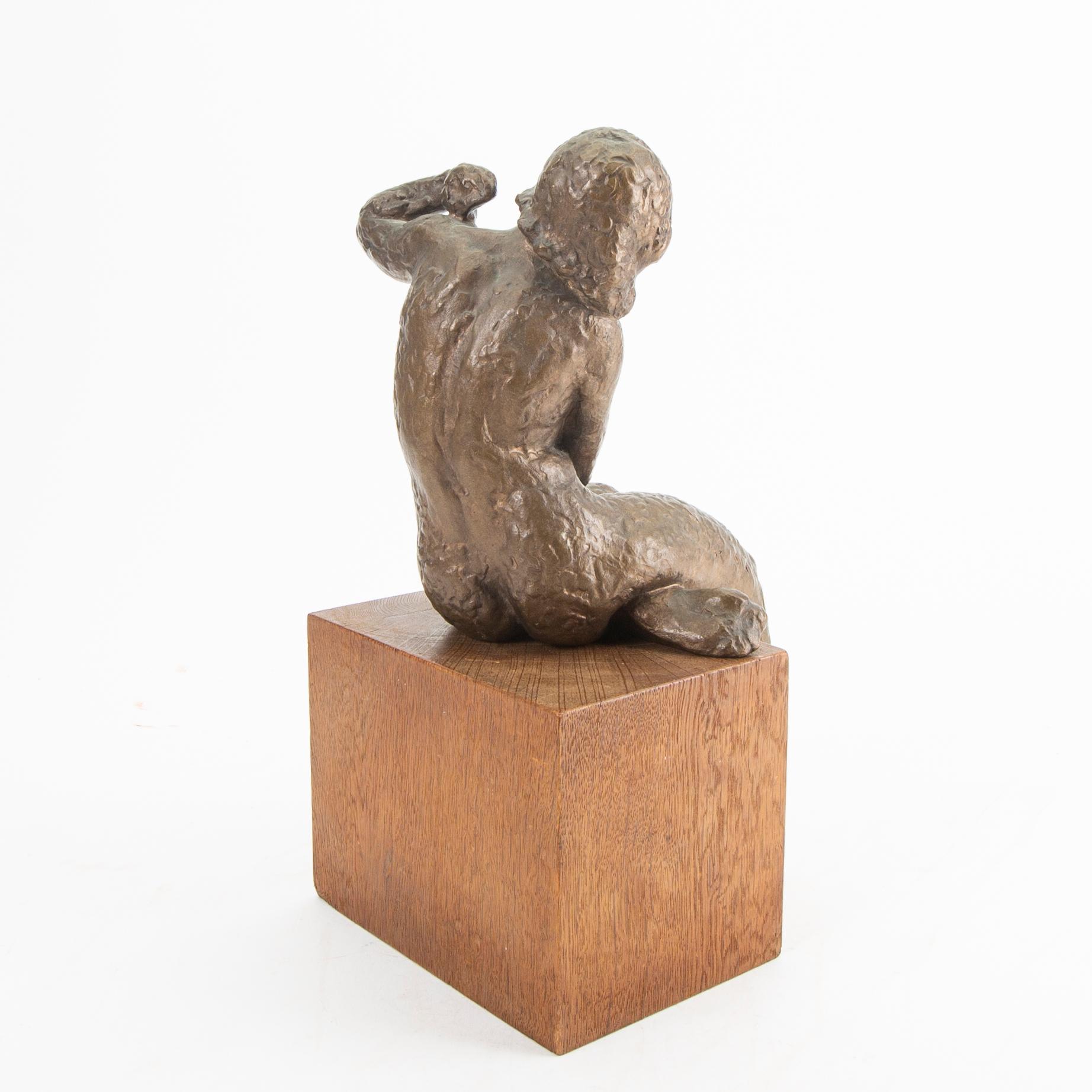 Johannes Hansen,  a signed bronze sculpture.