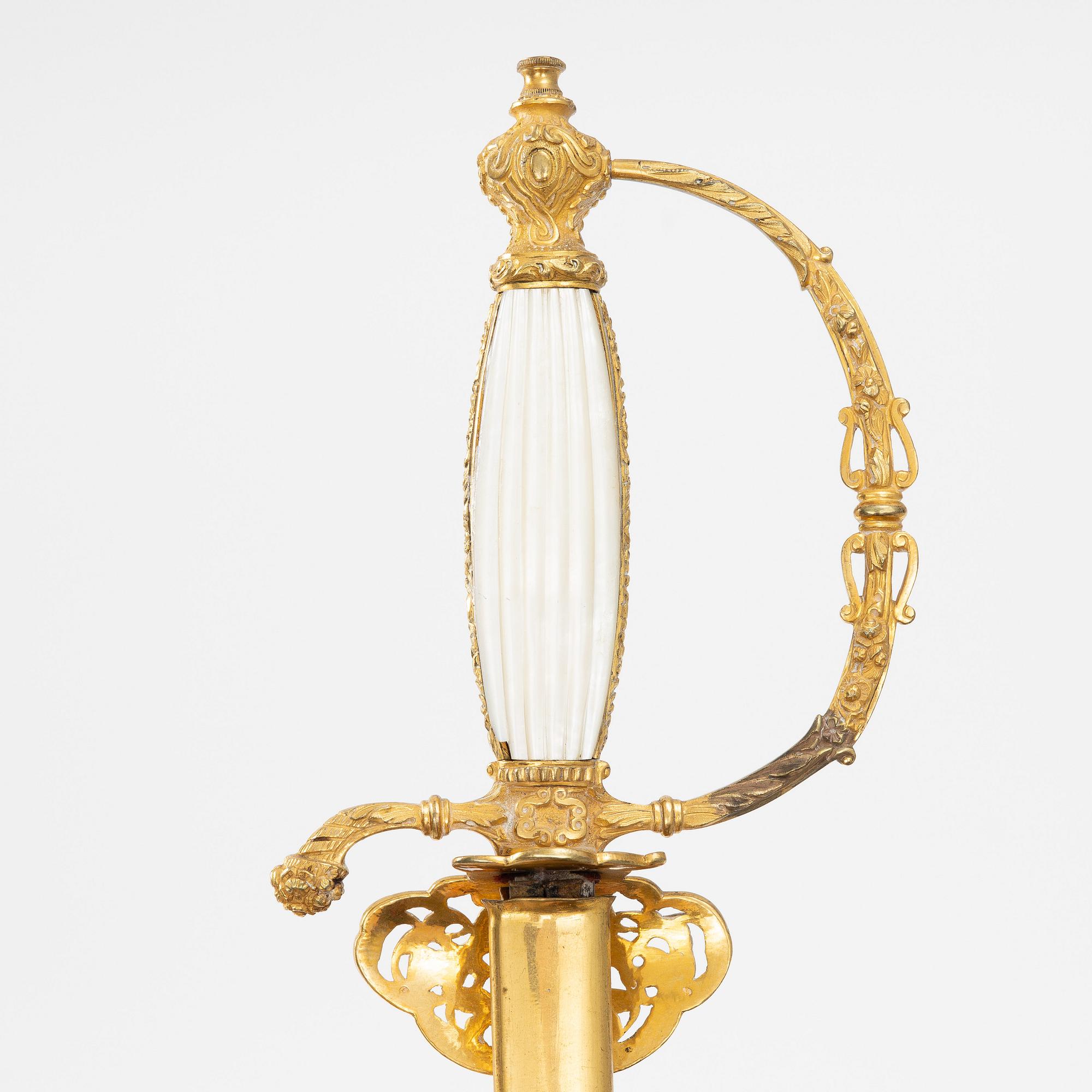 Official's sword, Swedish, 19th century, with scabbard.