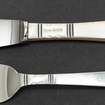 GAB, a part 'Rosenholm' silver cutlery, Stockholm, 1966-77 (64 pieces).