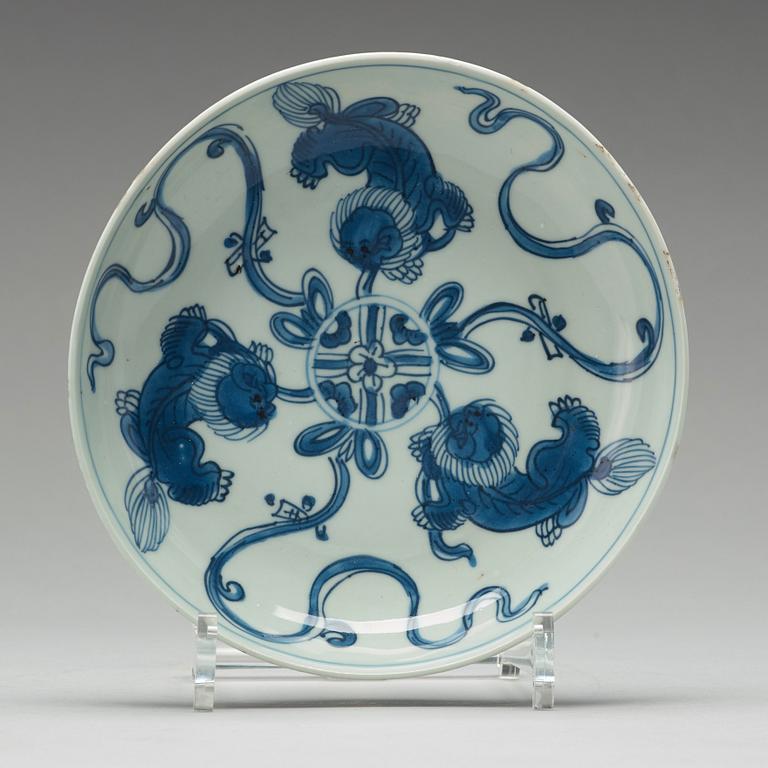 A set of nine blue and white dishes, Ming dynasty, Wanli (1572-1623).