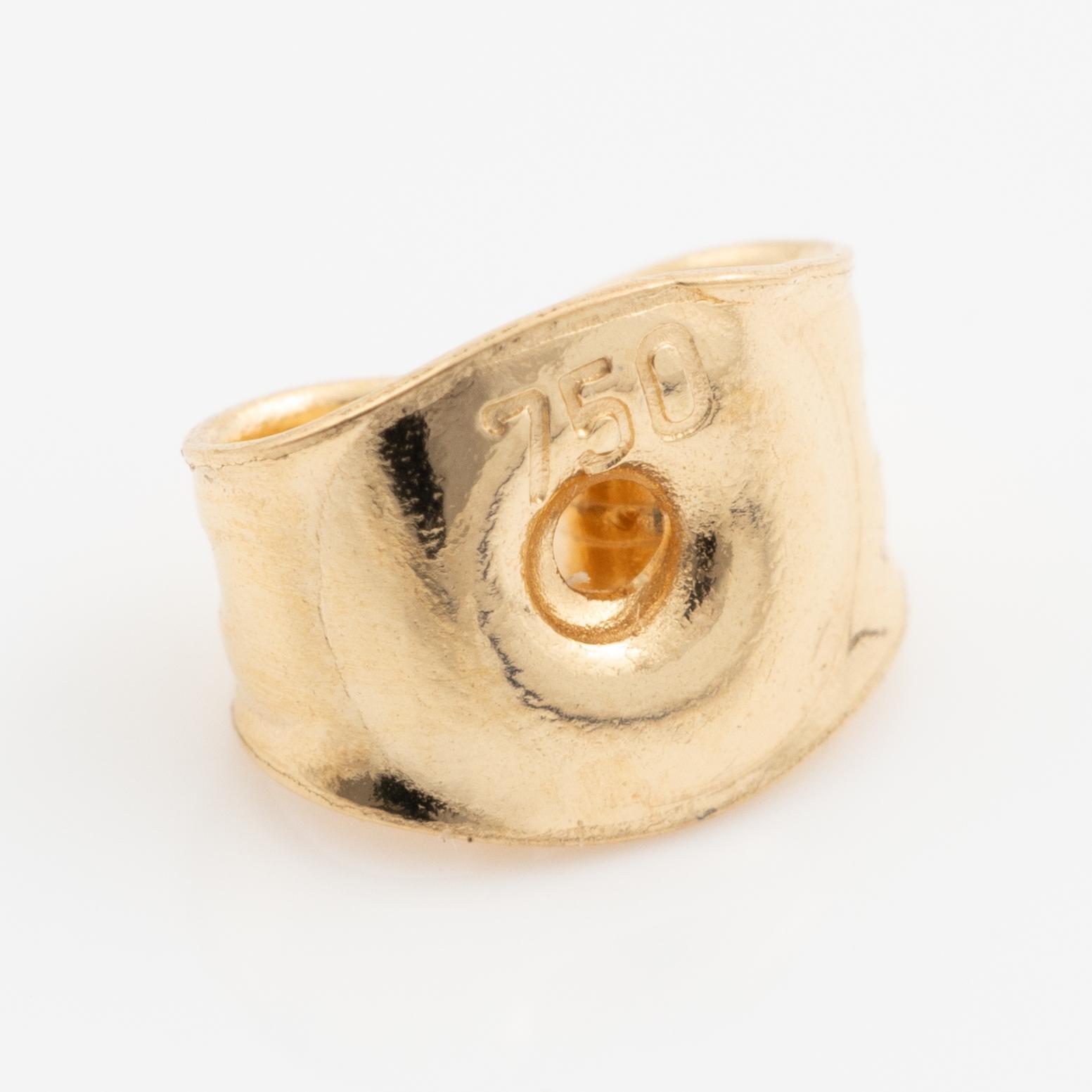 Earrings, Mandelstam, 18K gold set with cabochon-cut peridots, tourmalines, and brilliant-cut diamonds.