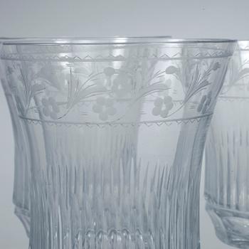 RÖDVINSGLAS, 6 st, 1800-tal.