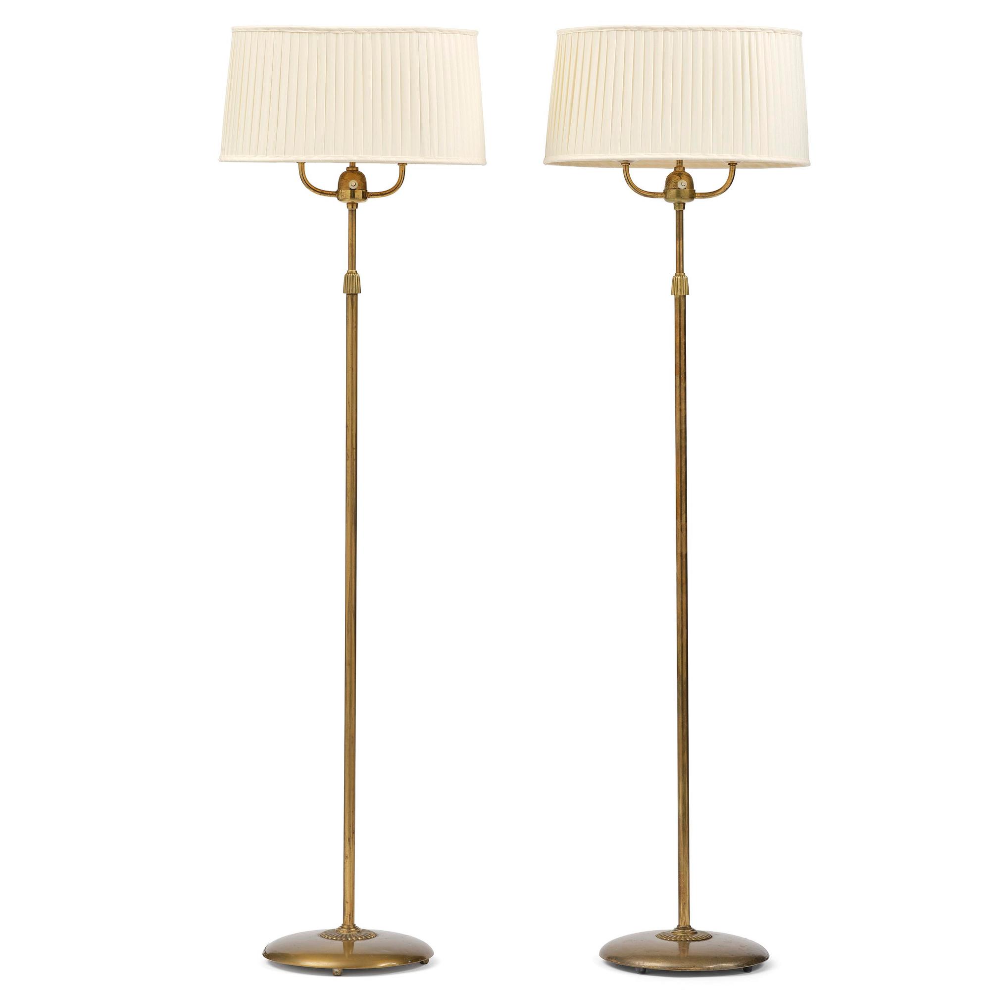 Bertil Brisborg, a pair of floor lamps model 31376, Nordiska Kompaniet, Sweden, 1940s.