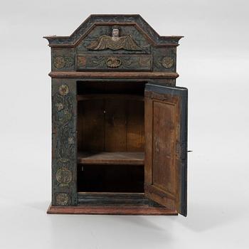 Hanging cupboard, so-called angel cupboard, folk art, painted dated 1819.