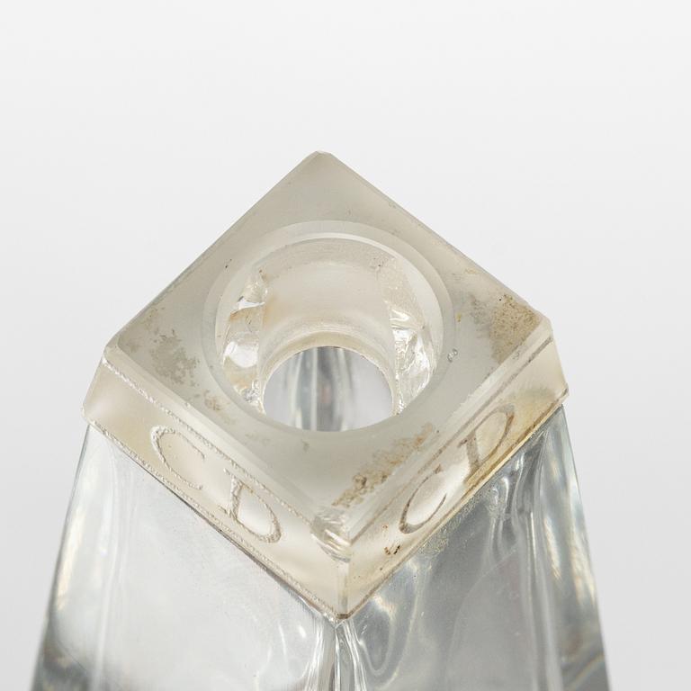 Three glass flacons, including one Vicke Lindstrand, Orrefors.